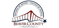Logo of Beaver County, Pennsylvania, featuring a bridge design and the motto 